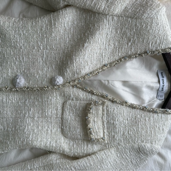 Self-Portrait White Tweed Dress - Picture 8 of 15